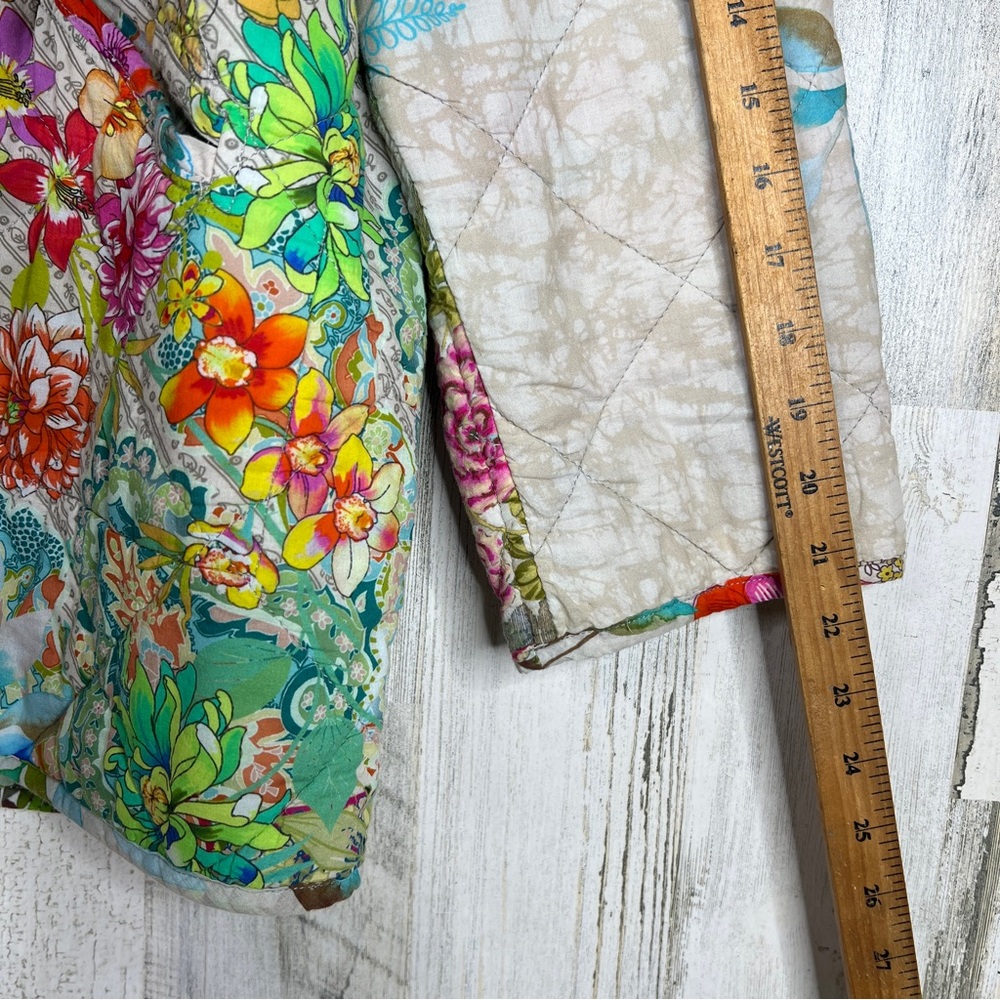 Johnny Was Reversible Dreamer‎ Quilted Jacket M Medium Blooming Floral Patchwork - Picture 17 of 17